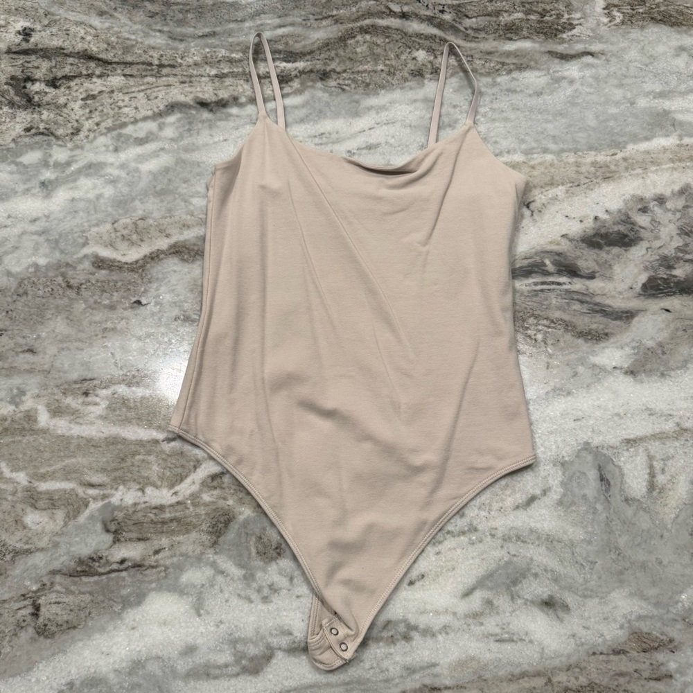 Beige Spaghetti Strap Bodysuit
